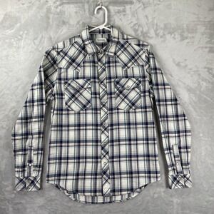 Tecovas Shirt men's Small Pearl Snap Button Up Flap Pockets Plaid Western Cowboy